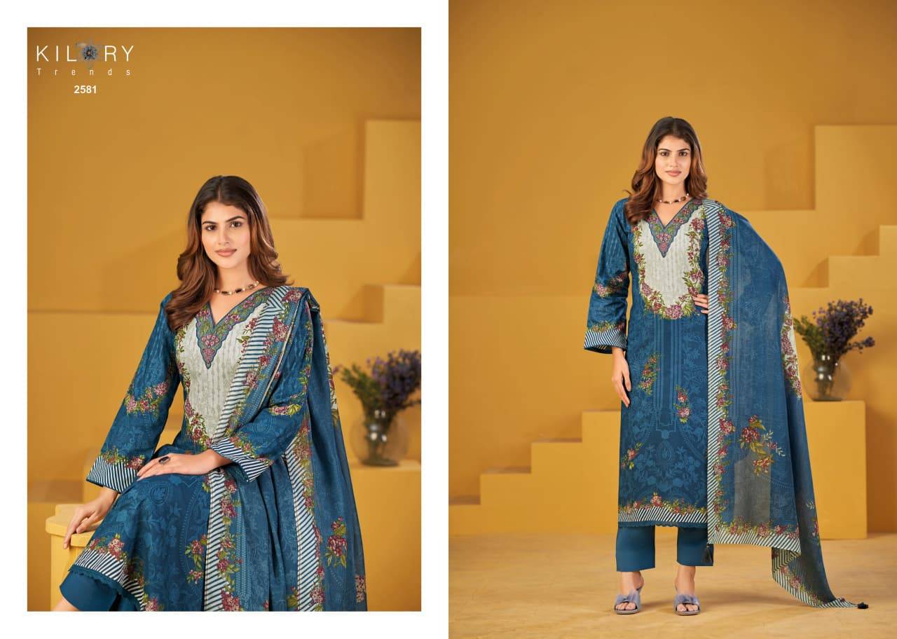 MEHTAAB By KILORY TRENDS 2581 To 2585 Stylish Beautiful Colourful PURE LAWN COTTON Dresses At Wholesale Price